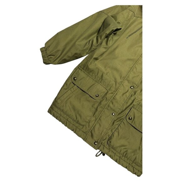 WOOLRICH Vintage Y2K GENUINE FUR Insulated Winter Parka Coat Jacket Women Medium - Picture 4 of 5